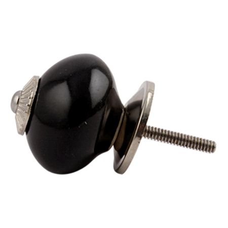 Black Silver Fitting Ceramic Dresser Knob